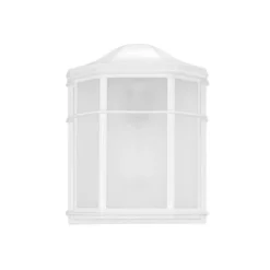 Globe Electric Décor 1-Pack 9.88-in H - White Hardwired Medium Base (E-26) Outdoor Wall Light -Globe Lite Shop 0079315b L