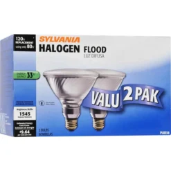 SYLVANIA 80-Watt EQ PAR38 Dimmable Bright White Reflector Flood Halogen Light Bulb (2-Pack)