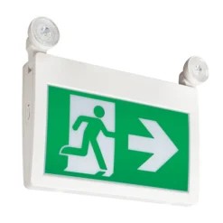 LED Exit Sign With Pictogram And Lights - White And Green