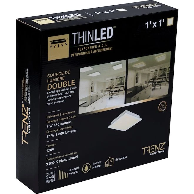 Trenz ThinLED Square Flushmount Panel - 2-ft X 2-ft - Warm White 1 Trenz ThinLED Square Flushmount Panel - 2-ft X 2-ft - Warm White