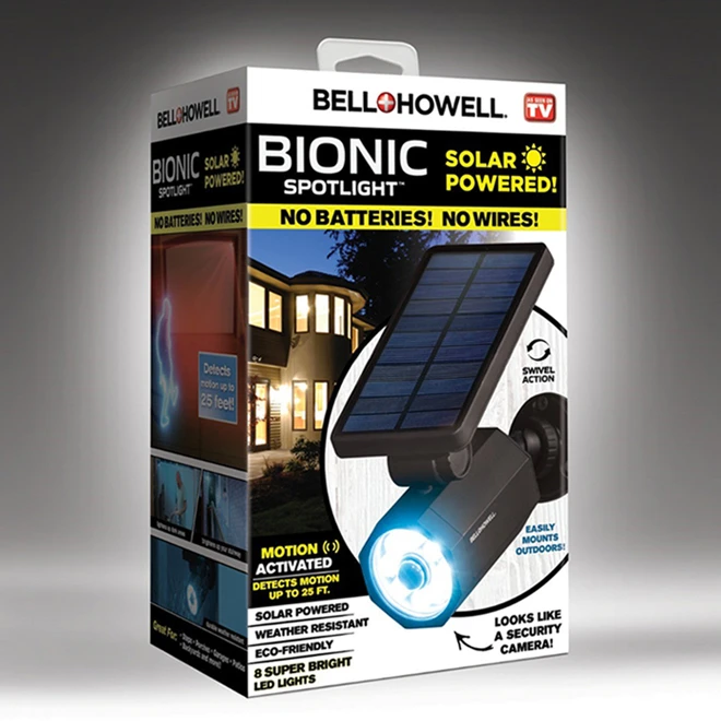 Bell + Howell Solar Security Spotlight With LED Lights - 4.0 W - Black 2 Bell + Howell Solar Security Spotlight With LED Lights - 4.0 W - Black - Image 2