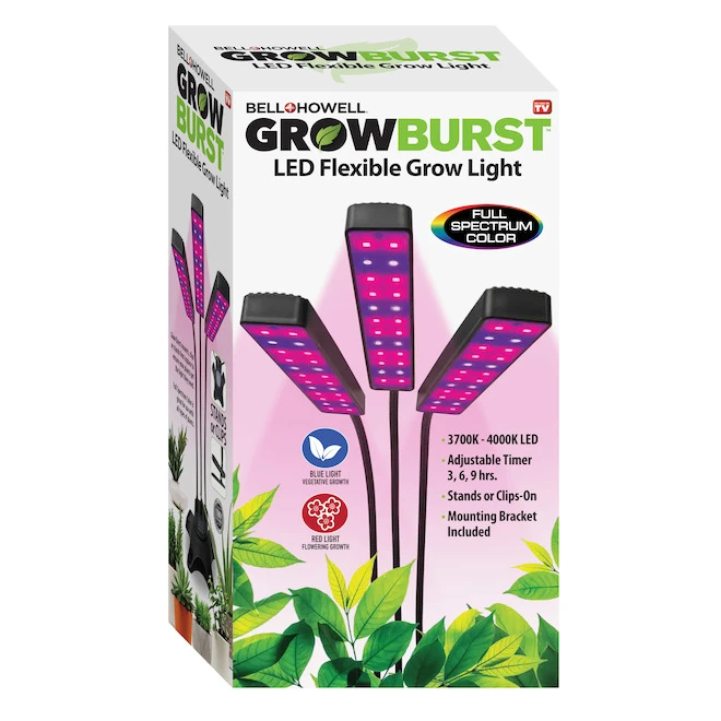 Bell+Howell Grow Burst LED Flexible Lamp 3 Adjustable Light Heads 1 Bell+Howell Grow Burst LED Flexible Lamp 3 Adjustable Light Heads