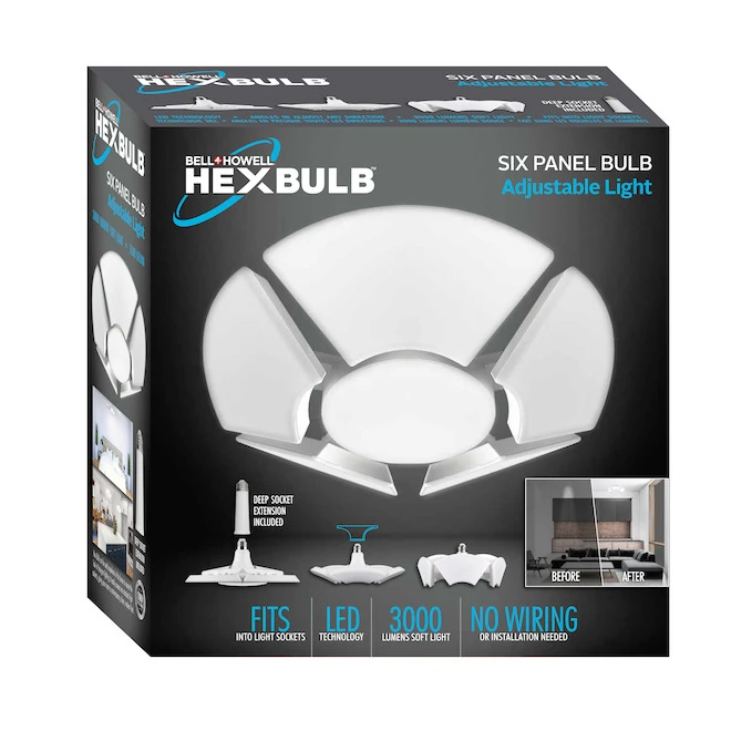 Bell + Howell Hex Bulb Six Panel LED Bulb Adjustable Light 3500-lm 4 Bell + Howell Hex Bulb Six Panel LED Bulb Adjustable Light 3500-lm - Image 4