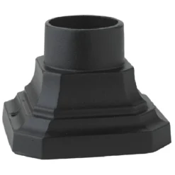 Snoc Vintage Light Post Base - 5 5/8-in - Black Steel