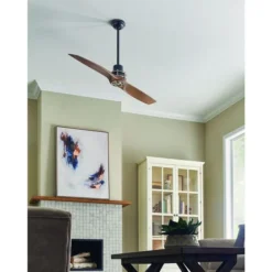 Kichler 56-in Satin Black Indoor Residential Ceiling Fan - Remote Control Included (2-Blades) 9 Kichler 56-in Satin Black Indoor Residential Ceiling Fan - Remote Control Included (2-Blades) -Globe Lite Shop 31885139d L