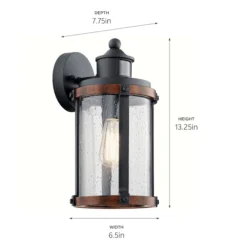 Kichler Lighting Barrington 13.25-in, 1-Light Black Wall Sconce -Globe Lite Shop 31885182e L