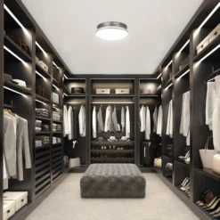 FEIT Electric Colour Selectable Round LED Flushmount White And Nickel 11-in