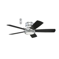 Harbor Breeze 44-in Chrome Ceiling Fan With LED Lights And Remote Control (5-Blade) 8 Harbor Breeze 44-in Chrome Ceiling Fan With LED Lights And Remote Control (5-Blade) -Globe Lite Shop 31955276 L