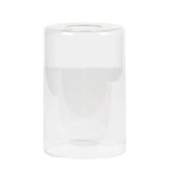 Litex 5.98-in H X 4.02-in W Clear Glass Cylinder Vanity Light Shade