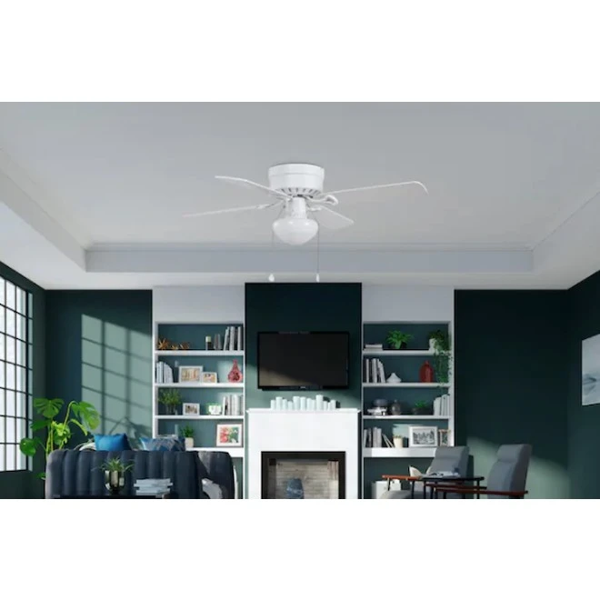 Harbor Breeze 42-in White And Washed Oak LED Light Ceiling Fan (4 Reversible Blades) 2 Harbor Breeze 42-in White And Washed Oak LED Light Ceiling Fan (4 Reversible Blades) - Image 2