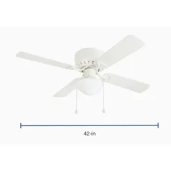 Harbor Breeze 42-in White And Washed Oak LED Light Ceiling Fan (4 Reversible Blades) 7 Harbor Breeze 42-in White And Washed Oak LED Light Ceiling Fan (4 Reversible Blades) -Globe Lite Shop 31955391e L