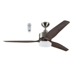 Harbor Breeze Fairwind 60-in Brushed Nickel Indoor/Outdoor Ceiling Fan With Light Kit