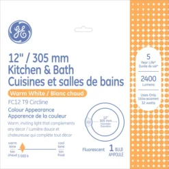 GE Warm White 32W Fluorescent G10q Base 12" Circline T9 Light Bulb (1-Pack)