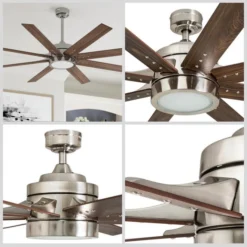 Harbor Breeze Birch Island 62-in Brushed Nickel Ceiling Fan (8-Blade) 9 Harbor Breeze Birch Island 62-in Brushed Nickel Ceiling Fan (8-Blade) -Globe Lite Shop 32018010b L