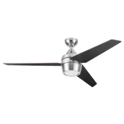 Harbor Breeze Otter Creek 52-in Brushed Nickel Ceiling Fan - LED (3 Reversible Blades) -Globe Lite Shop 32018011b L