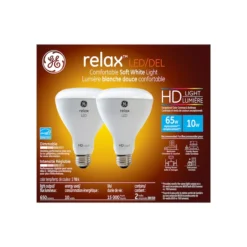 GE Relax HD Soft White 65W Replacement LED Indoor Floodlight BR30 (2-Pack) -Globe Lite Shop 32018830 L