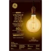 GE Vintage Warm Candle Light 60W Replacement LED Amber Finish Straight Filament Globe G40 Light Bulb (1-Pack)