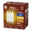 GE Relax HD Soft White 40W Replacement LED Decorative Clear Bent Tip Candelabra Base CAC Bulbs (6-Pack)