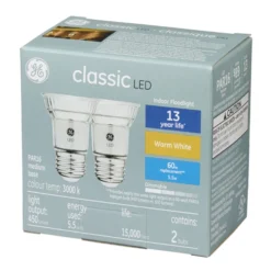 GE Warm White 60W Replacement LED Indoor Floodlight PAR16 Light Bulbs (2-Pack) -Globe Lite Shop 32285098ba L