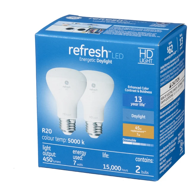 GE Refresh HD Daylight 45W Replacement LED Indoor Floodlight R20 Light Bulbs (2-Pack) 2 GE Refresh HD Daylight 45W Replacement LED Indoor Floodlight R20 Light Bulbs (2-Pack) - Image 2
