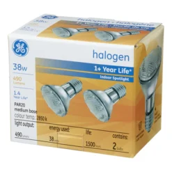 GE Warm White 38W Halogen Indoor Spotlight PAR20 Light Bulbs (2-Pack)