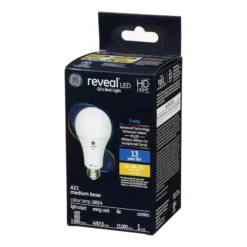 GE Reveal HD+ Colour-Enhancing 50/100/150W Replacement LED 3-way Indoor General Purpose A21 Light Bulb (1-Pack) -Globe Lite Shop 32285165ba L