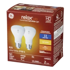 GE Relax HD Soft White 45W Replacement LED Indoor Floodlight R20 Light Bulbs (2-Pack) -Globe Lite Shop 32285166ba L