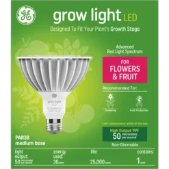 GE Grow Light 30W Advanced Red Spectrum LED PAR38 Light Bulb (1-Pack) -Globe Lite Shop 32285226a L