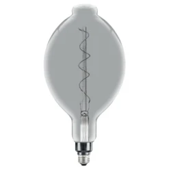 GE Large Vintage 25W Replacement LED Smoke Finish Spiral Filament Decorative BT56 Light Bulb (1-Pack) -Globe Lite Shop 32285291b L