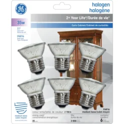 GE Bright White 35 W Halogen Directional Floodlight PAR16 Light Bulb (6-Pack) -Globe Lite Shop 32285378 L