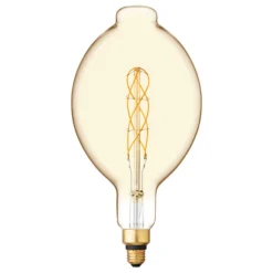 GE Large Vintage 40W Replacement LED Amber Finish Spiral Weave Filament Decorative BT56 Light Bulb (1-Pack) -Globe Lite Shop 32285409b L