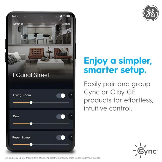 GE Cync Direct Connect Smart LED Bulb - Full Colour - 9.5 W Type A19 - 2700 K 2 GE Cync Direct Connect Smart LED Bulb - Full Colour - 9.5 W Type A19 - 2700 K - Image 2