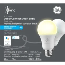 GE Cync 60-Watt EQ A19 Soft White Dimmable LED Light Bulb (2-Pack) -Globe Lite Shop 32285457 L