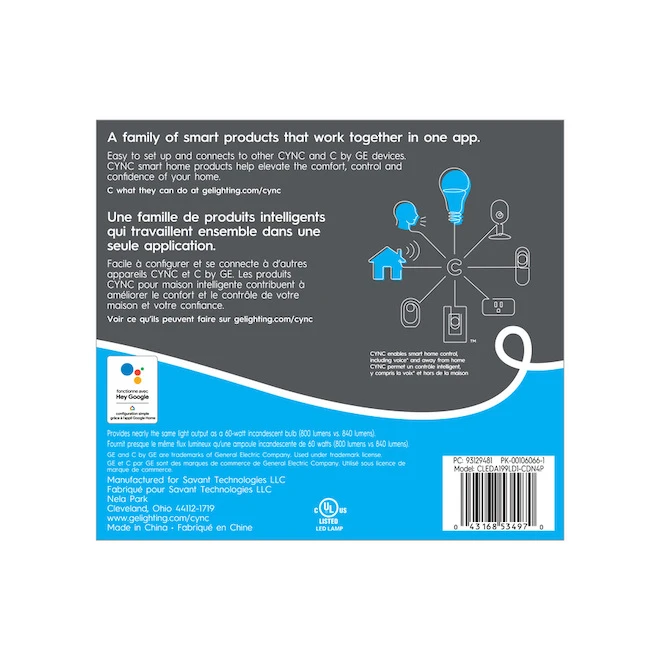 GE Cync 60-Watt EQ A19 Soft White Dimmable LED Light Bulb (4-Pack) 1 GE Cync 60-Watt EQ A19 Soft White Dimmable LED Light Bulb (4-Pack)