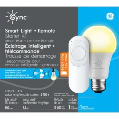GE Cync 60-Watt EQ A19 Soft White Dimmable LED Light Bulb + Remote -Globe Lite Shop 32285462 L