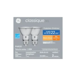 GE Classic 50-Watt EQ PAR20 Warm White Dimmable LED Light Bulb (2-Pack)