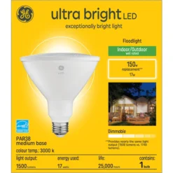 GE Ultra Bright 150-Watts EQ PAR38 Warm White Dimmable LED Light Bulb (1-Pack) 5 GE Ultra Bright 150-Watts EQ PAR38 Warm White Dimmable LED Light Bulb (1-Pack) -Globe Lite Shop 32285506a L