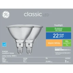 GE Lighting Classic 90-Watt EQ LED PAR38 Warm White Dimmable Flood Light Light Bulbs (2-Pack)