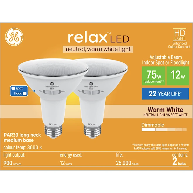 GE Lighting LED 75W PAR30 Light Bulb, 2-pack 1 GE Lighting LED 75W PAR30 Light Bulb, 2-pack