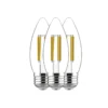 GE Lighting 100W E26 Decorative Clear LED Bulb, 3-Pack