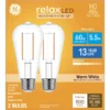 GE Lighting Relax HD 60W EQ ST19 Medium Base - Neutral Soft White - 2-Pack