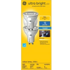 GE Lighting 100W GU10 With MR16 Base Daylight LED Bulb, 2-Pack -Globe Lite Shop 32285641ba L
