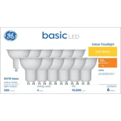 GE Lighting GU10 50W Floodlight Soft White LED Bulb, 6-Pack -Globe Lite Shop 32285643ba L
