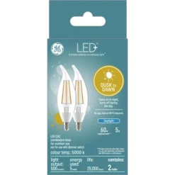 GE Lighting 60W Sunlight Sensor Security LED Bulb, 2-Pack -Globe Lite Shop 32285644ba L