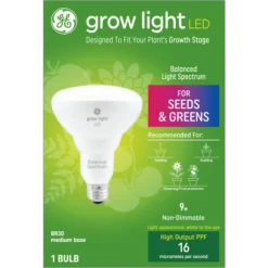 GE Grow Light LED 9W Balanced Light Spectrum BR30 Light Bulb - 1-Pack