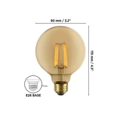 Luminus 40 Watt Equivalent G25 Dimmable Vintage Filament Bulb 2200K Amber (6-Pack) 8 Luminus 40 Watt Equivalent G25 Dimmable Vintage Filament Bulb 2200K Amber (6-Pack) -Globe Lite Shop 330951436 AlternateImage1 l