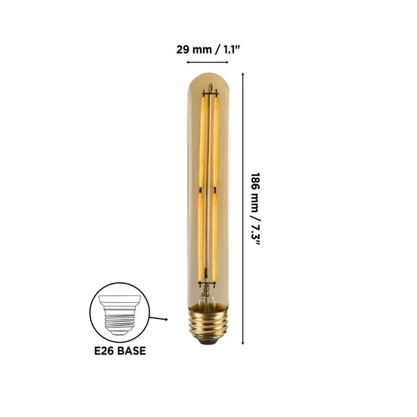 Luminus 40 Watt Equivalent Vintage T10 Dimmable Bulb 2200K Amber (6-Pack) 3 Luminus 40 Watt Equivalent Vintage T10 Dimmable Bulb 2200K Amber (6-Pack) - Image 3
