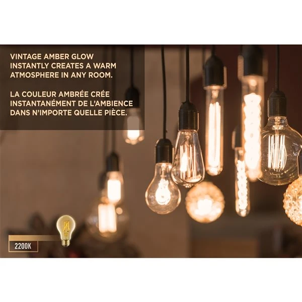 Luminus 40 Watt Equivalent Vintage T10 Dimmable Bulb 2200K Amber (6-Pack) 4 Luminus 40 Watt Equivalent Vintage T10 Dimmable Bulb 2200K Amber (6-Pack) - Image 4