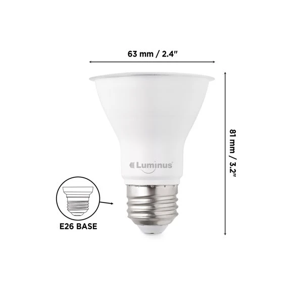Luminus 50 Watt Equivalent PAR20 Dimmable Narrow Flood Bulb 3000K Bright White (6-Pack) 3 Luminus 50 Watt Equivalent PAR20 Dimmable Narrow Flood Bulb 3000K Bright White (6-Pack) - Image 3