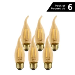 Luminus 40 Watt Vintage B11 E26 Base Dimmable Bulb With Flame Tip 2200K Amber (6-Pack) -Globe Lite Shop 330951453 MainImage 001 l